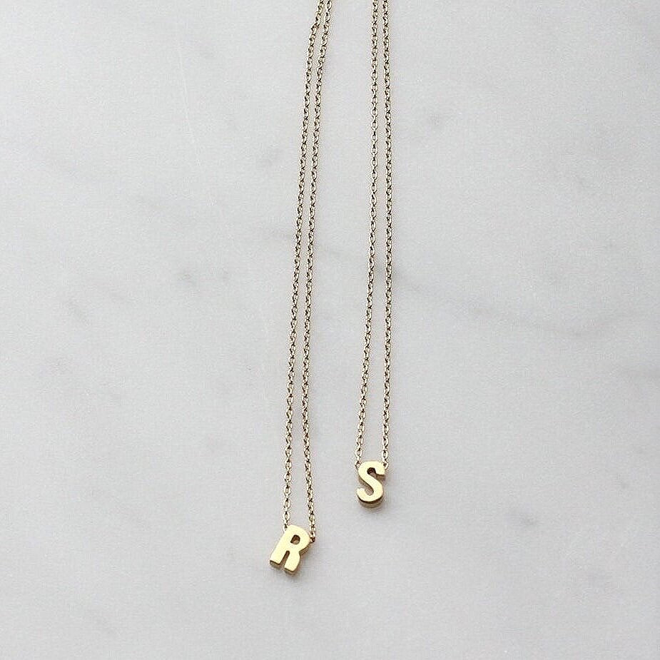 Initials Sailor Clasp Necklace, Letter Necklace