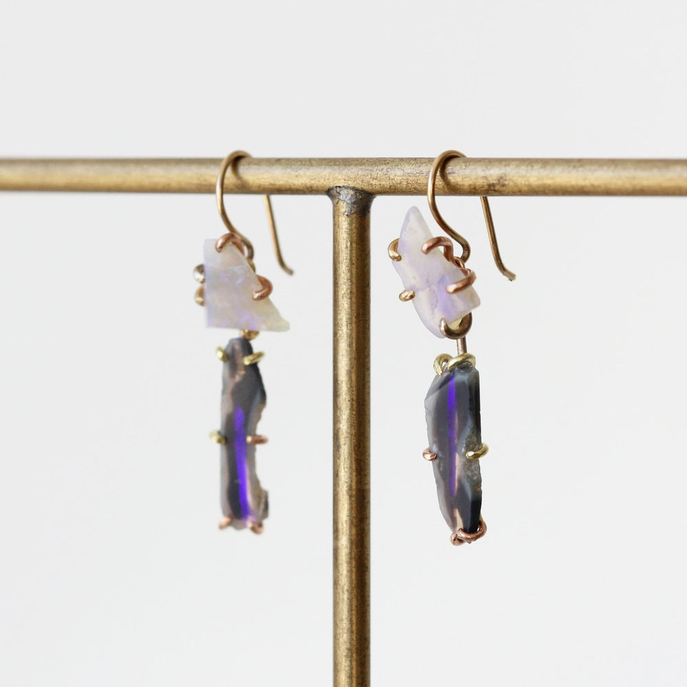 
            
                Load image into Gallery viewer, Double Opal Drop Earrings
            
        