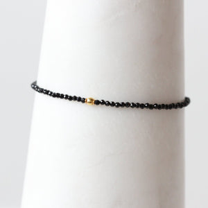 Black Spinel and 18k Bracelet