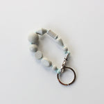 Perlen Mix Short Keychain - Light Grey/Salvia