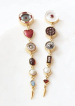 Multi Drops with Victorian Drop Earrings - Garnet