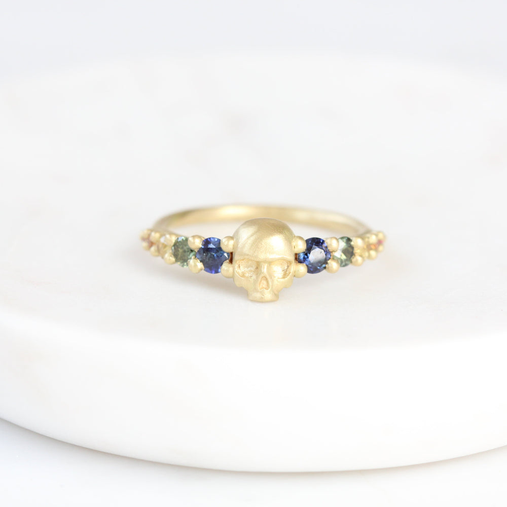 Love Dusk Rainbow Skull Ring