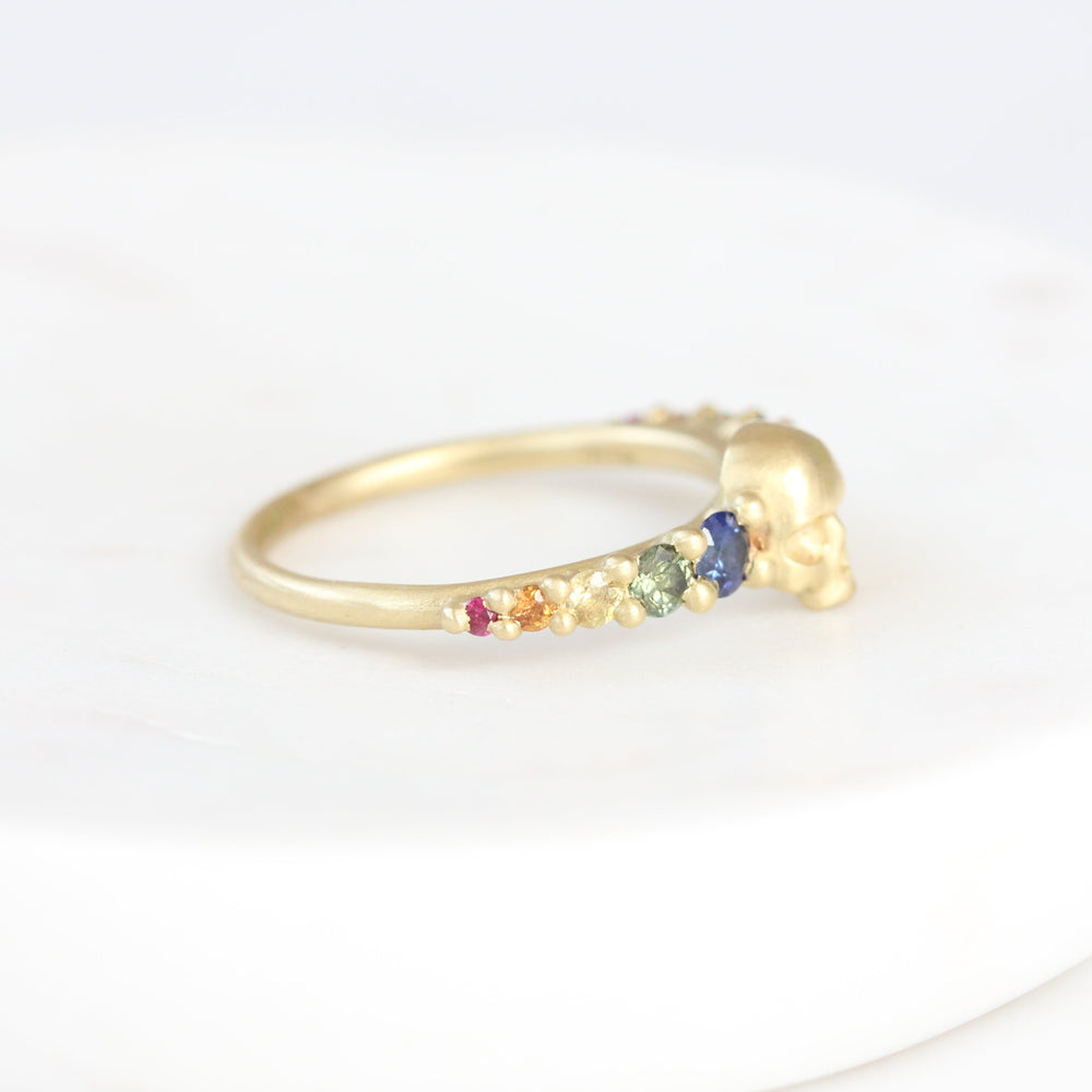 Love Dusk Rainbow Skull Ring