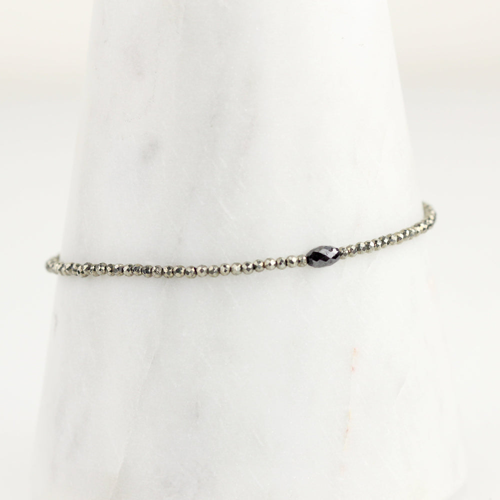 Pyrite + Black Diamond Bracelet