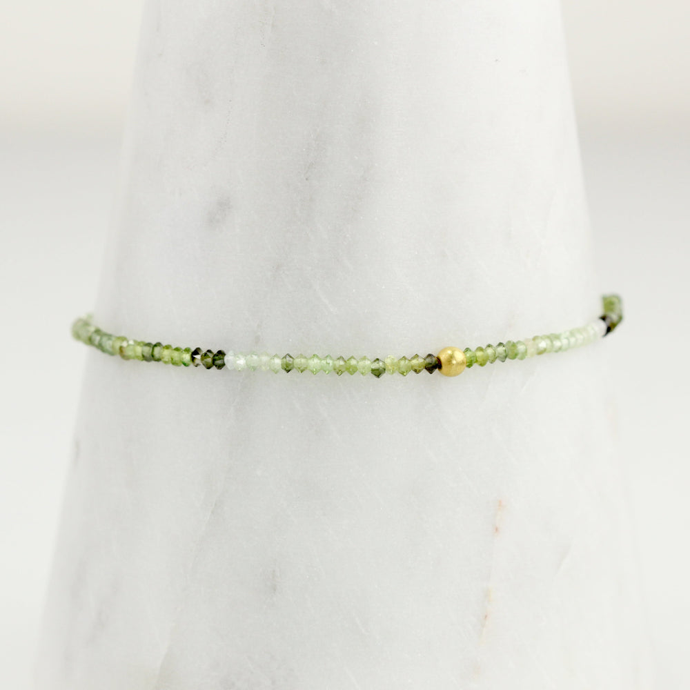 Green Tourmaline + 18k Bracelet