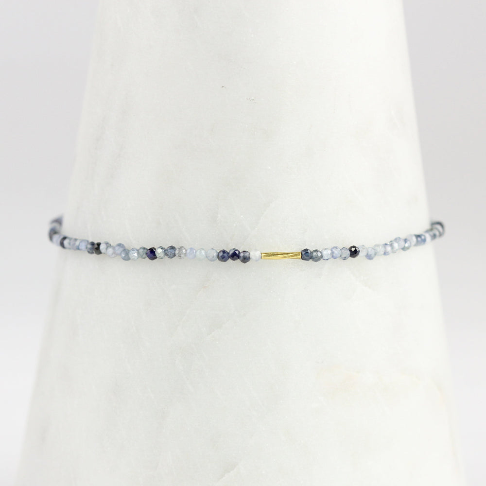 Speckled Sapphire + 18k Bracelet