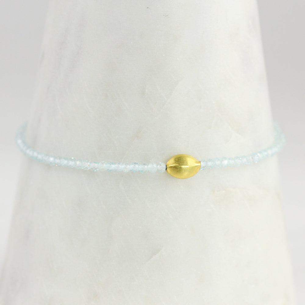 Light Blue Topaz + 18k Bracelet