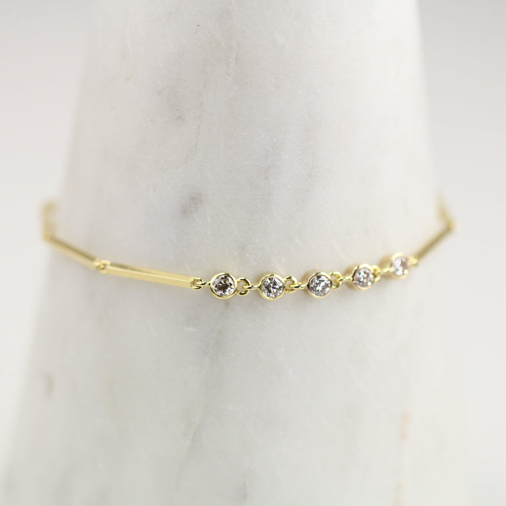 Bias Bracelet with Diamonds