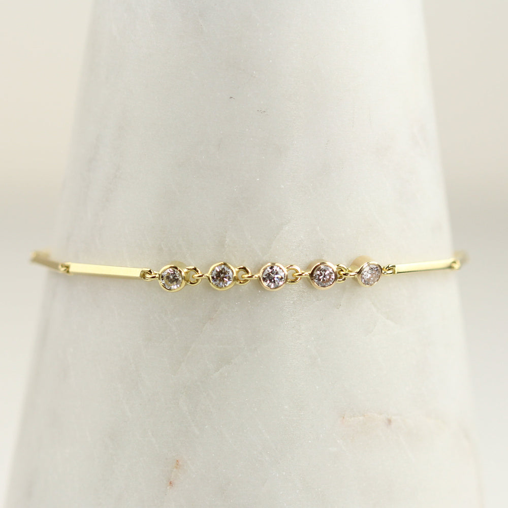 Bias Bracelet with Diamonds