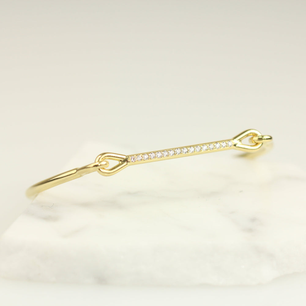 Single Line Pavé Needle Eye Cuff