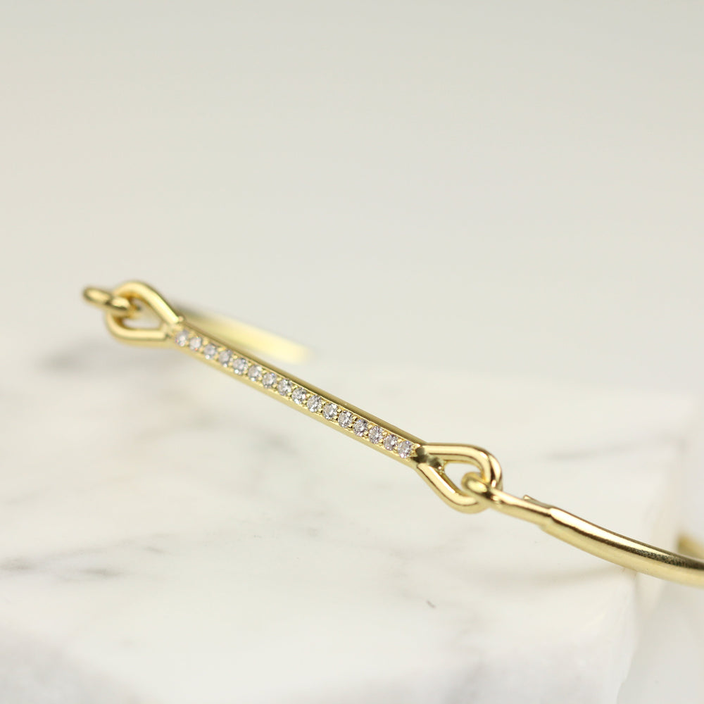 Single Line Pavé Needle Eye Cuff