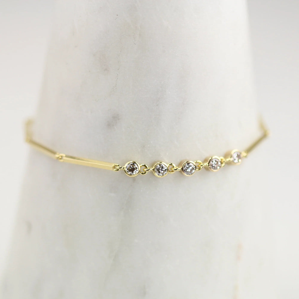 Bias Bracelet with Diamonds