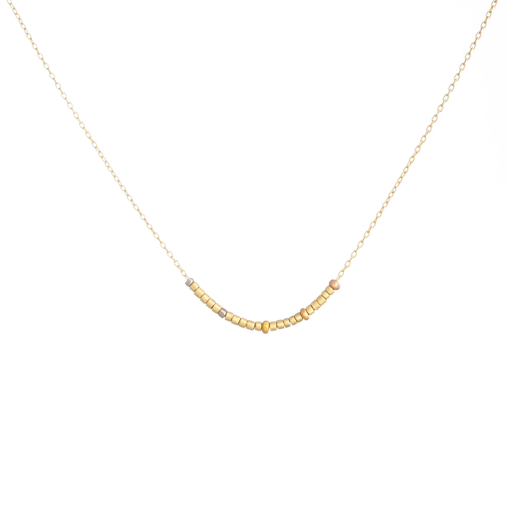 Tiny Golden Bead Necklace