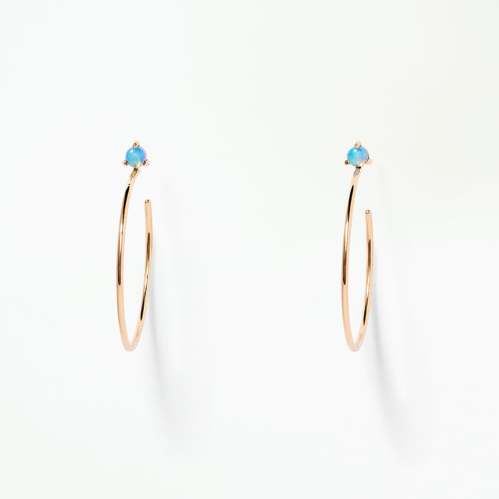 Large Opal Hoops