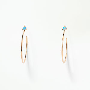 Large Opal Hoops