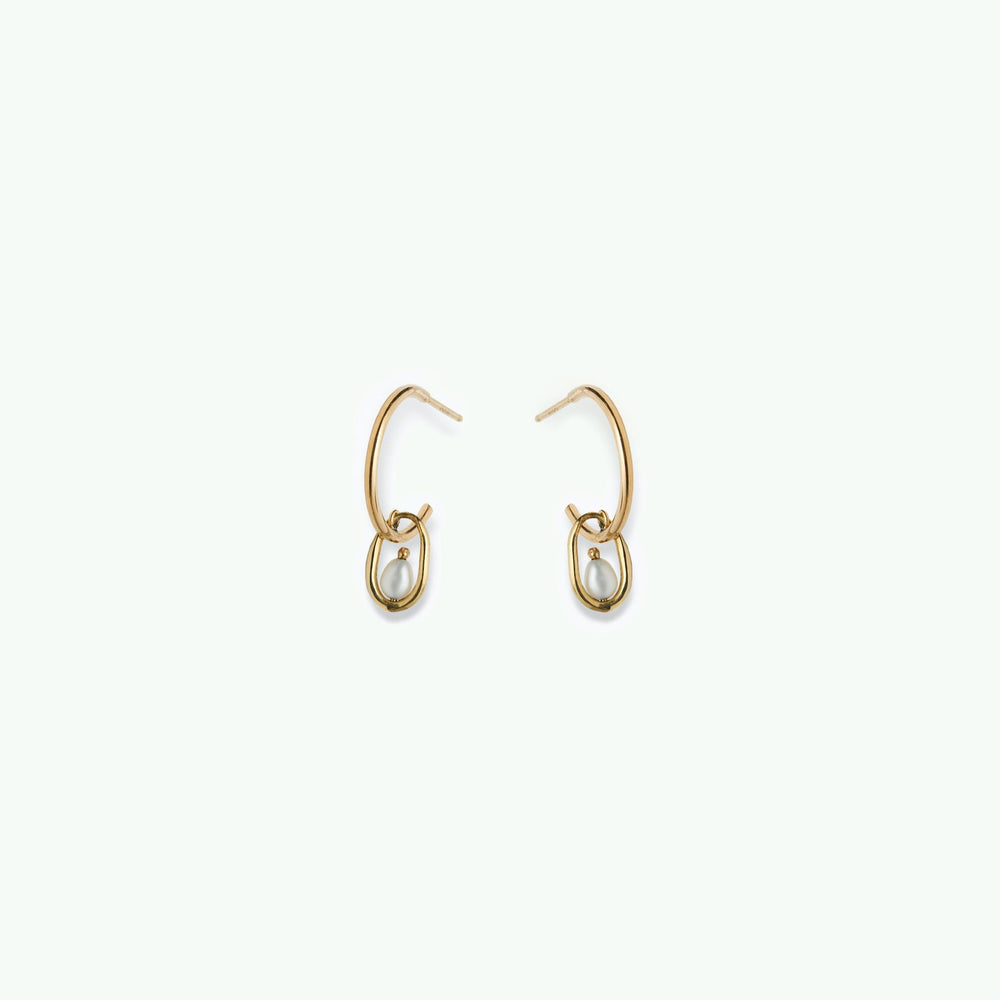Pearl Droplet Hoops