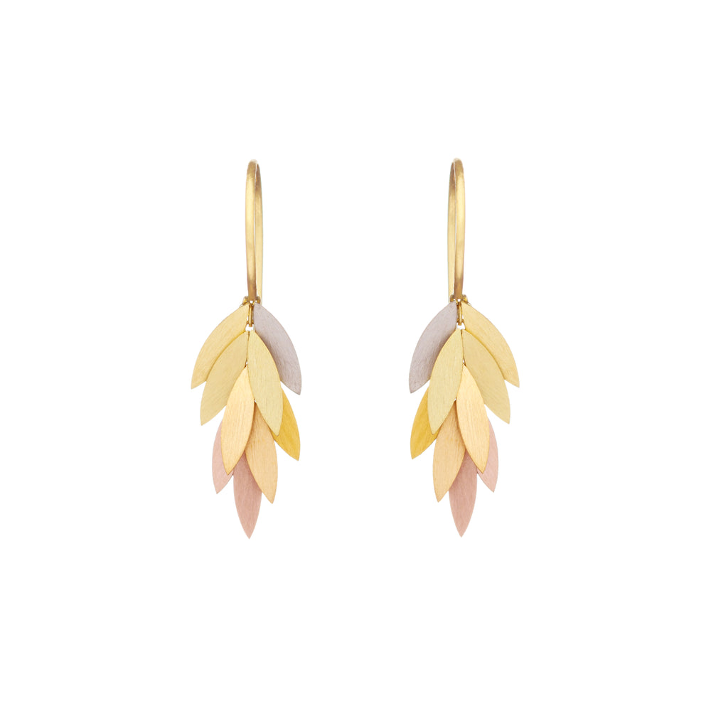 Small Rainbow Leaf Earrings