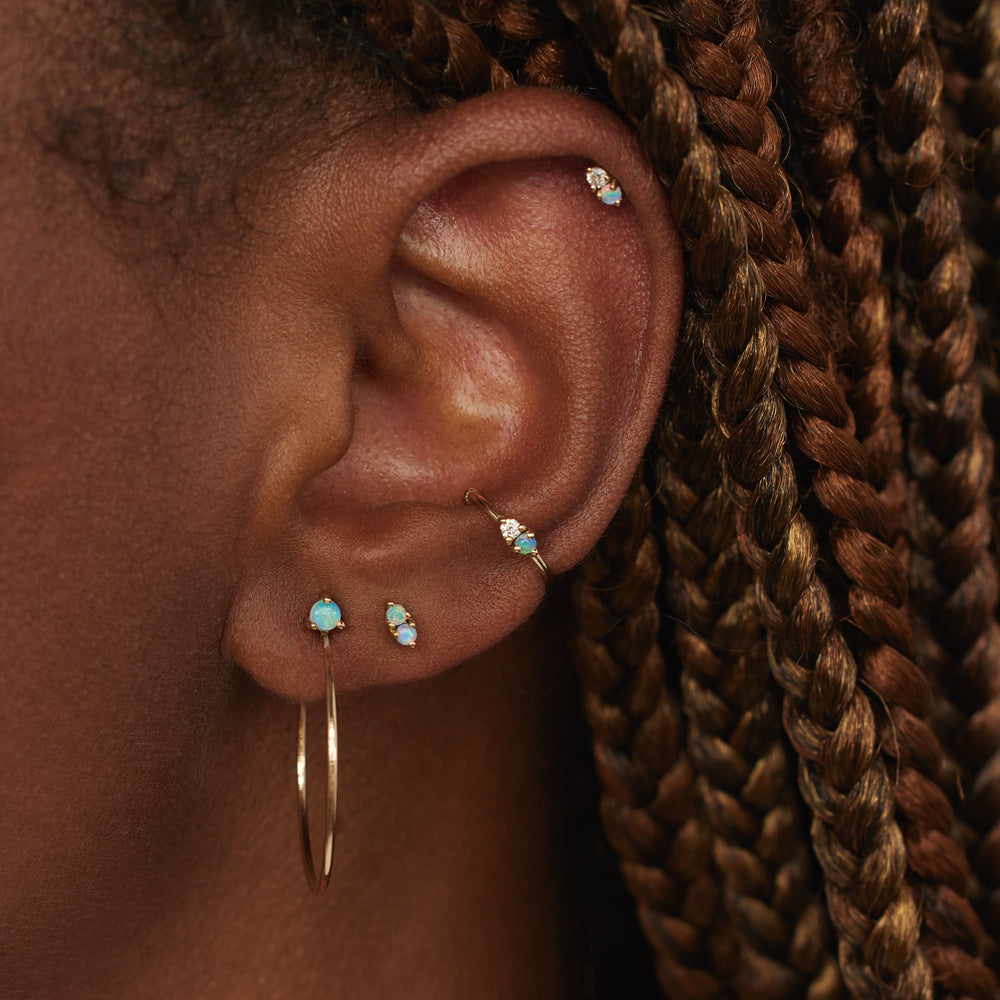 Large Opal Hoops