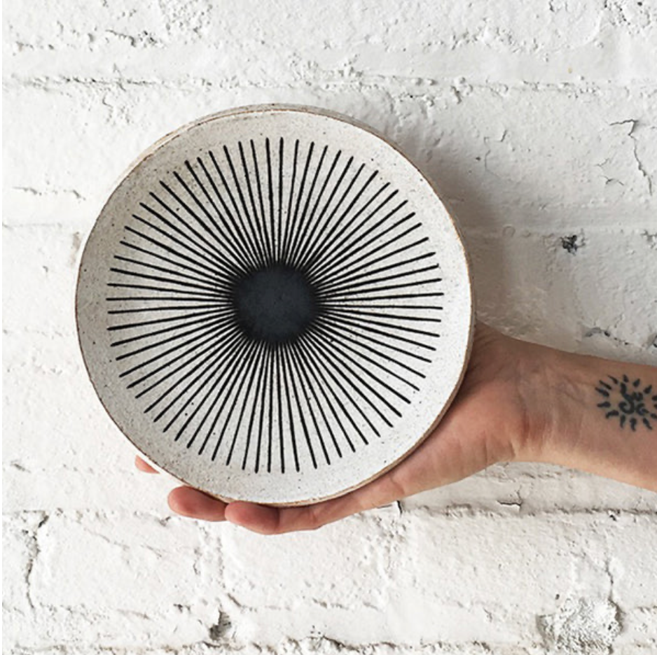 Firefly Stoneware Dish - Black & White