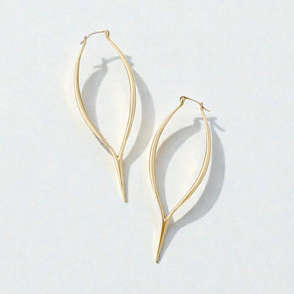 Merging Quill Earrings - Brass