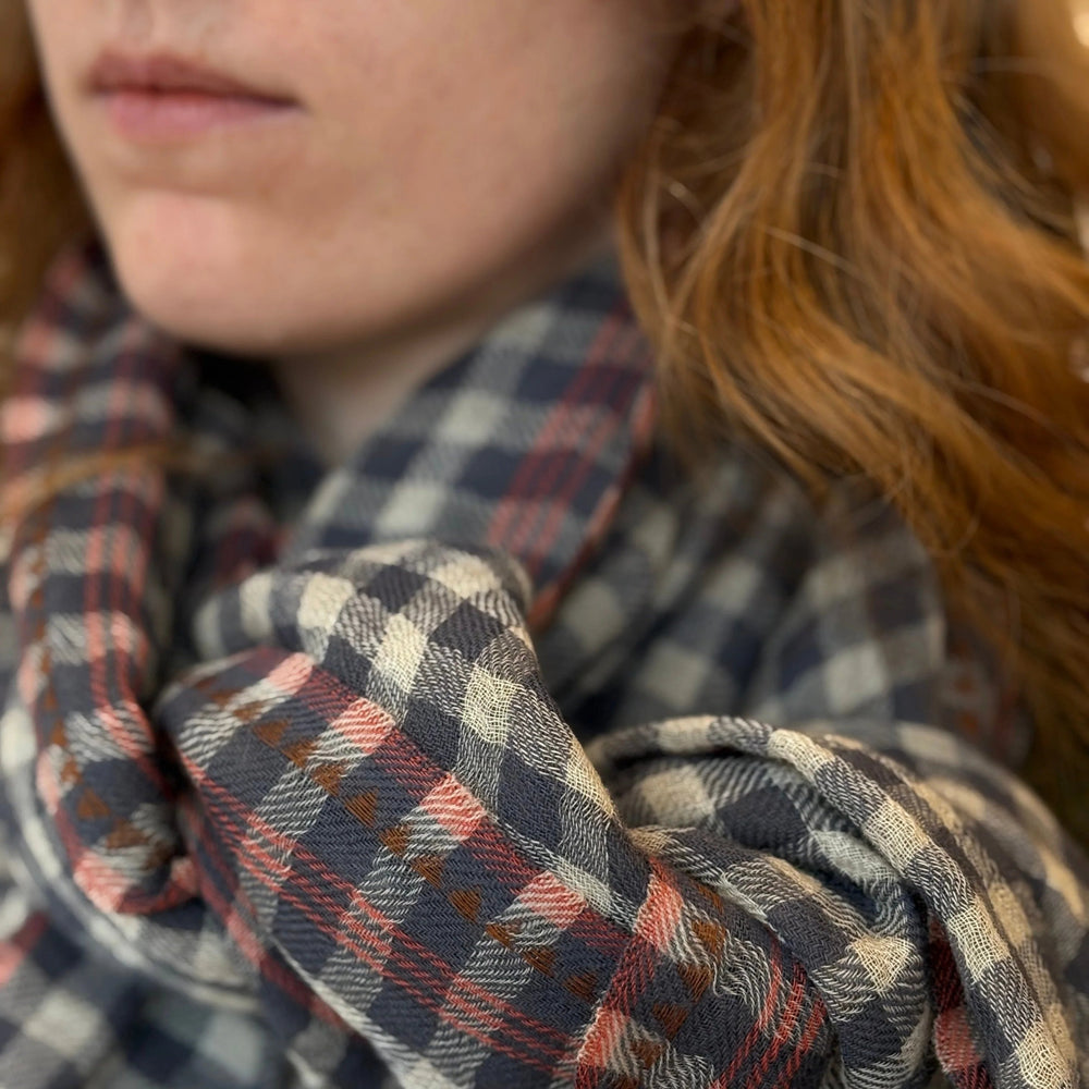 Vichy Scarf N°693- Slate