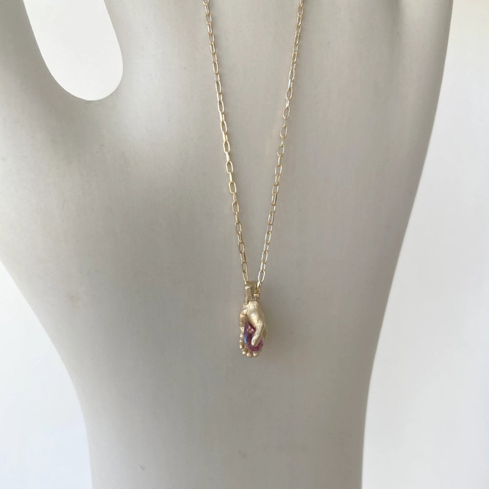 Auburn Sapphire Hand Necklace