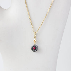 Coiled Serpent Pendant with Ruby