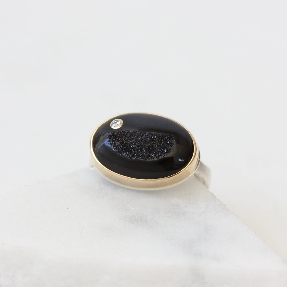 Bali Dark Drusy Ring