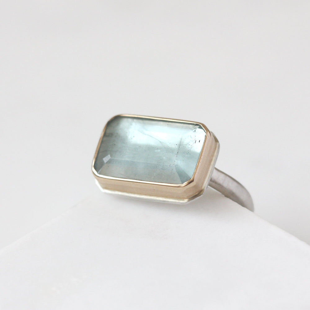 Rectangular Aquamarine Ring