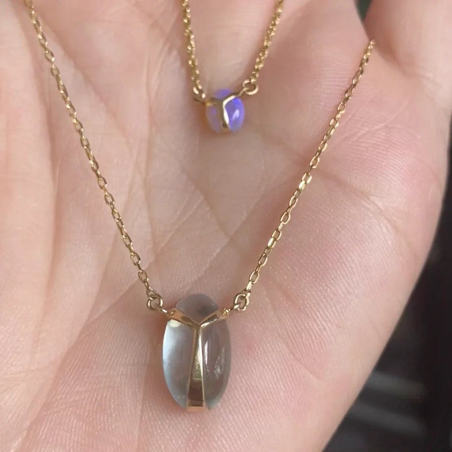 Aquamarine Scarab Pendant