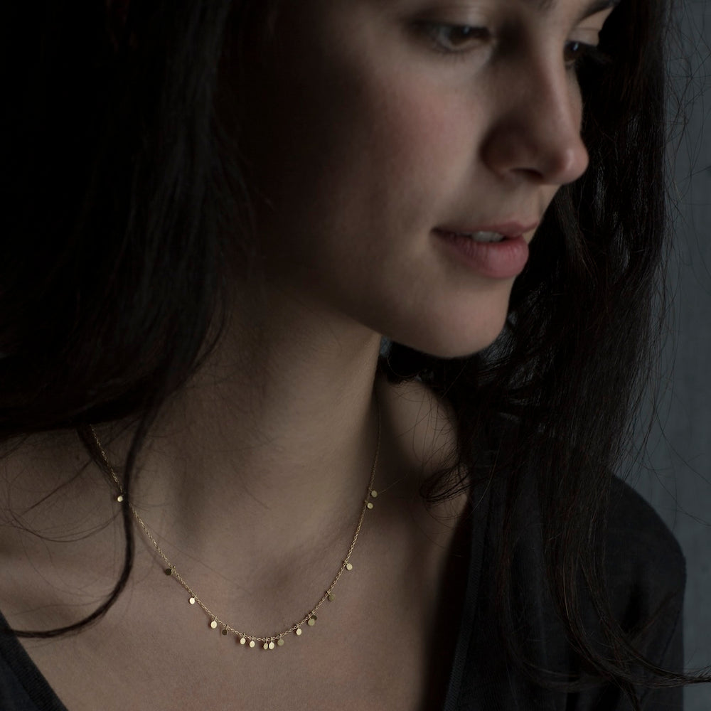 Sia Taylor Tiny Random Yellow Dots Necklace