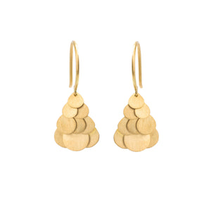 Tiny Golden Hummingbird Cluster Earrings