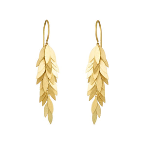 Golden Leaf Earrings - Long