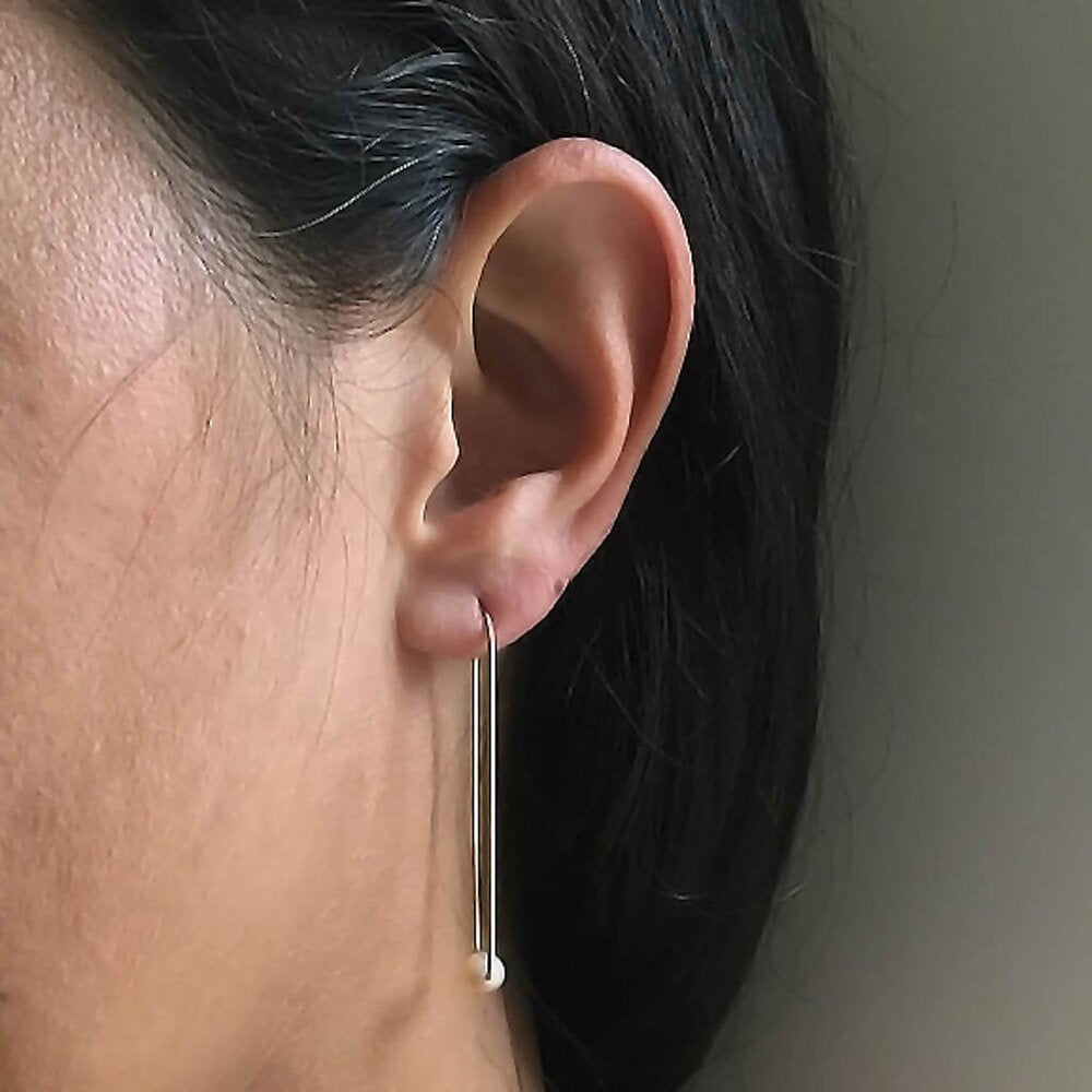 Long Pearl Arch Earring