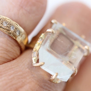 
            
                Load image into Gallery viewer, Aquamarine &amp;amp; Baguette Diamond Ring
            
        