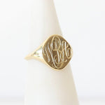 Diana Mitchell Big 18K Signet Ring with Engraving