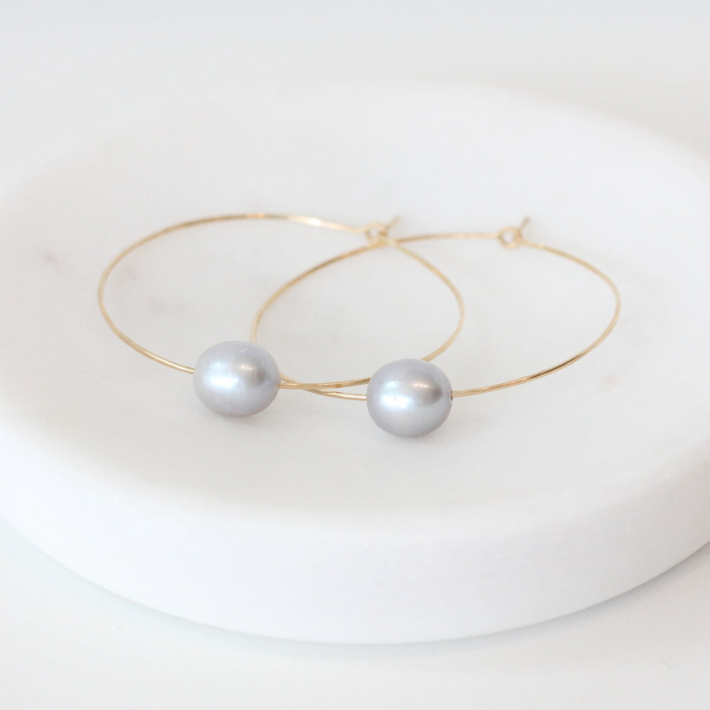 Mary MacGill Gold-filled Pearl Hoop Earrings