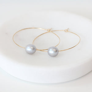 Mary MacGill Gold-filled Pearl Hoop Earrings