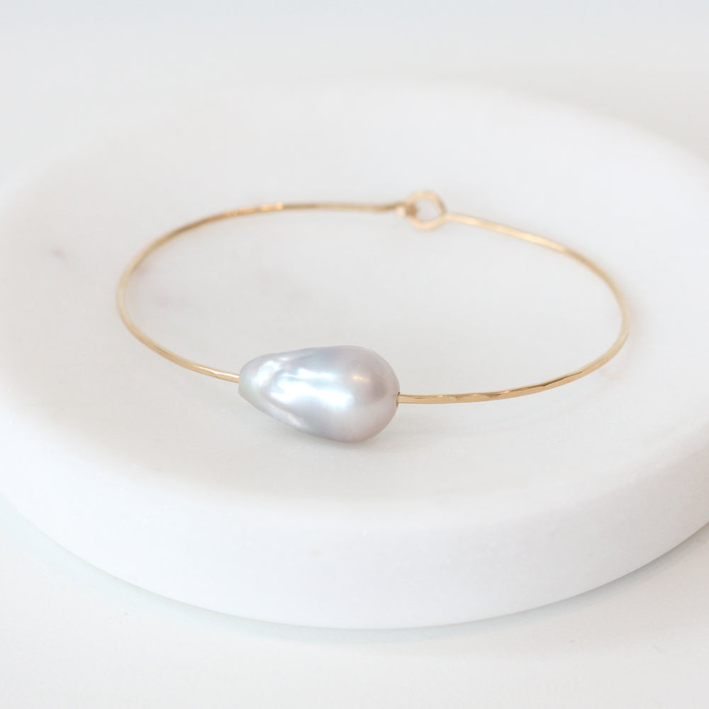 Mary MacGill Gold-filled Grey Baroque Pearl Cuff