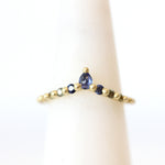 Polly Wales Rainbow Sapphire Danube V Ring in 18k yellow gold