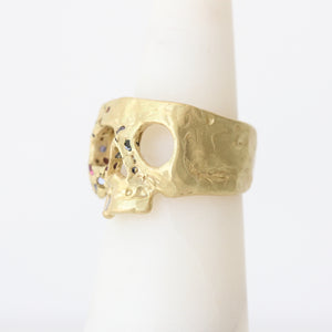 
            
                Load image into Gallery viewer, Polly Wales Blossom Crush Snaggletooth Skull Ring
            
        