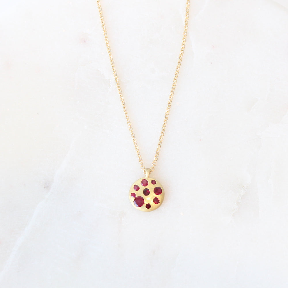
            
                Load image into Gallery viewer, Polly Wales Ruby Disc Pendant
            
        