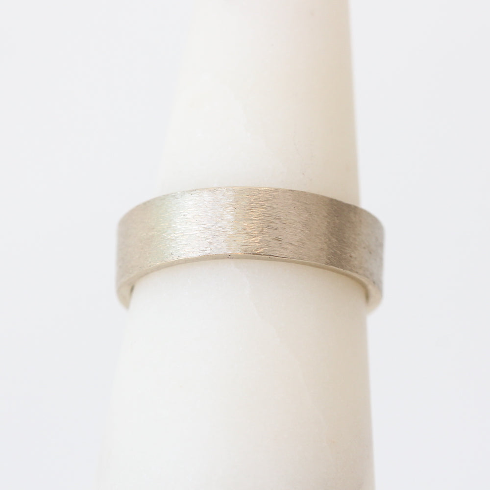 Sarah Swell Brushed White Gold Band 