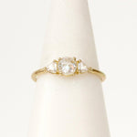 Tura Sugden three stone ring with antique diamonds in 18k yellow gold