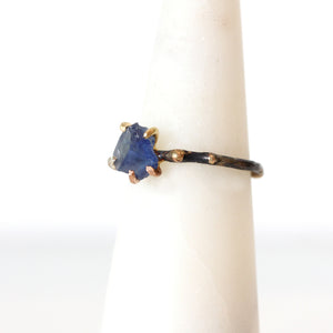 
            
                Load image into Gallery viewer, Variance Objects Gold and Oxidized Silver Sapphire Ring
            
        